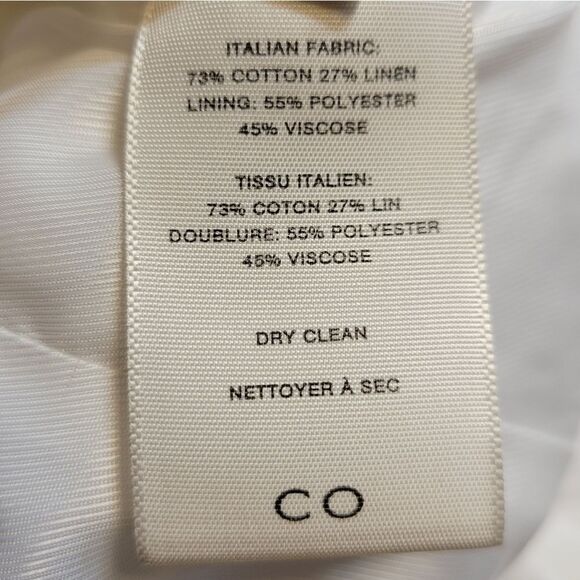 CO Collections Elegant White Sleeveless Top Cotton Linen Italian Fabric Luxury - Picture 11 of 13